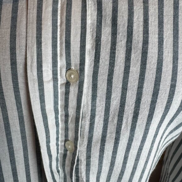 NWT Always and Forever Green and White cotton striped shirt - Medium - Picture 6 of 8